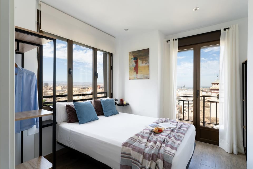 Bed, View (from property/room), Balcony/Terrace, Photo of the whole room, Bedroom