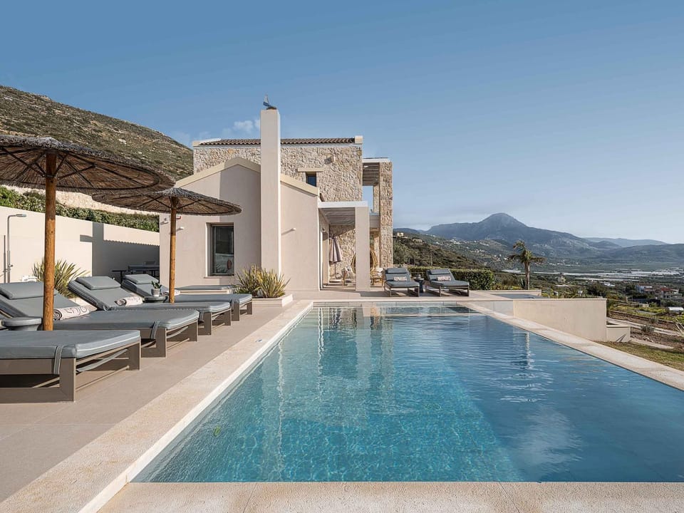 Property building, Day, Natural landscape, Pool view, Swimming pool, sunbed