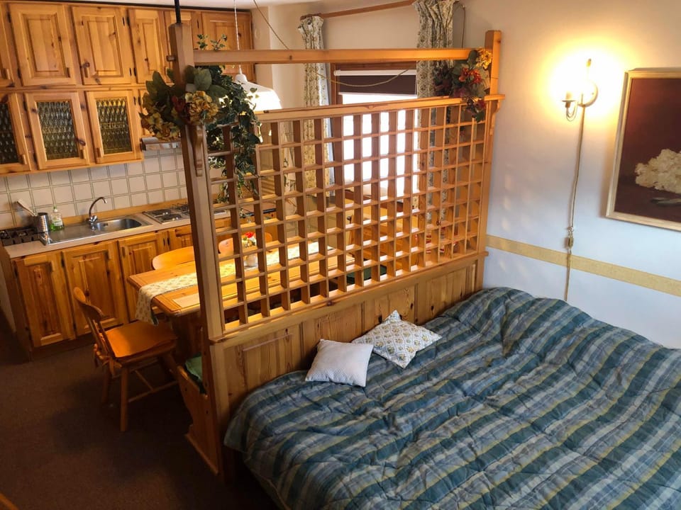 Bed, Kitchen or kitchenette, Photo of the whole room, Dining area