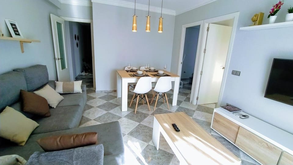 Property building, Living room, Dining area