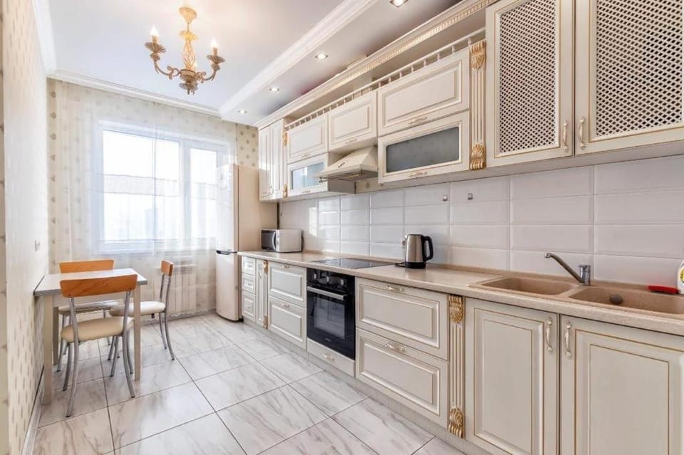 Kitchen or kitchenette, oven, stove