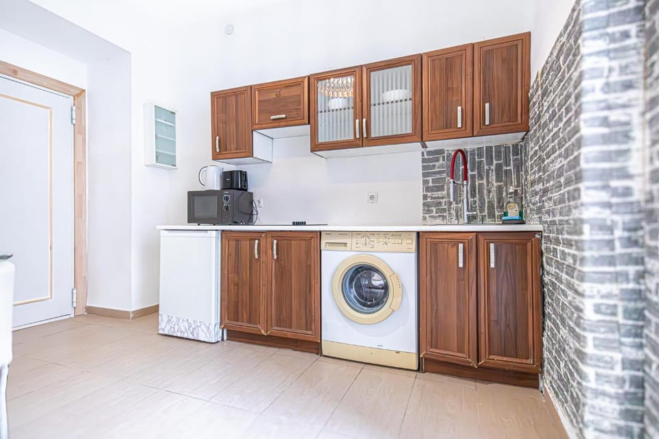 Kitchen or kitchenette, washing machine