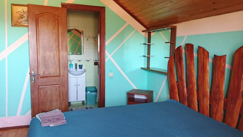 Shower, Toilet, Bed, Photo of the whole room, Bedroom