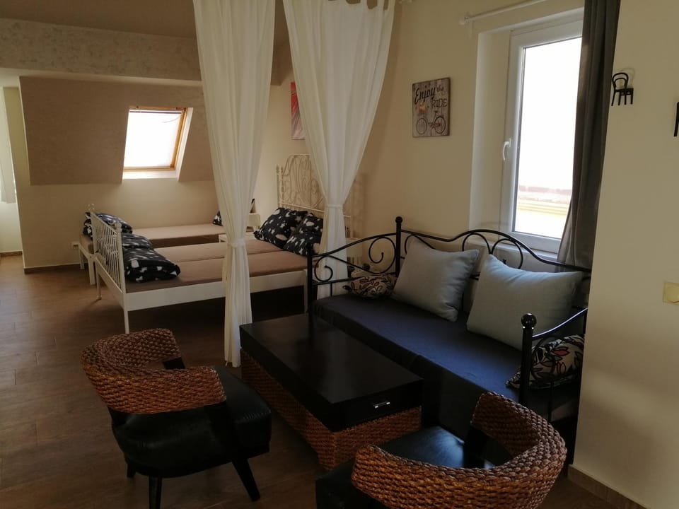 Living room, Seating area, Bedroom