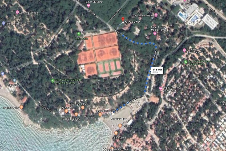 Bird's eye view, On site