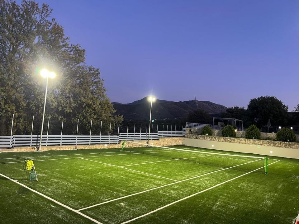 Night, Tennis court, Mountain view