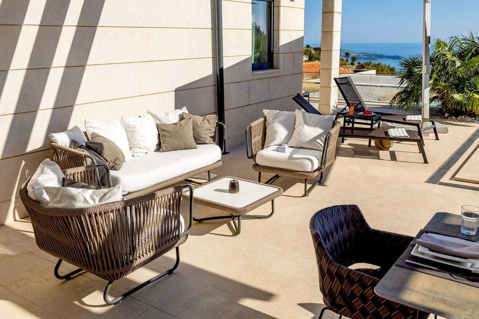 Patio, Day, View (from property/room), Balcony/Terrace, Seating area, Sea view, sunbed