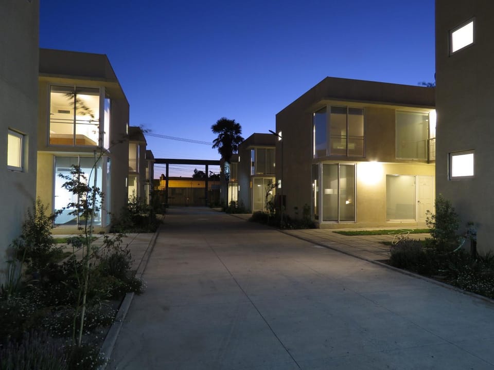 Property building, Night, Parking