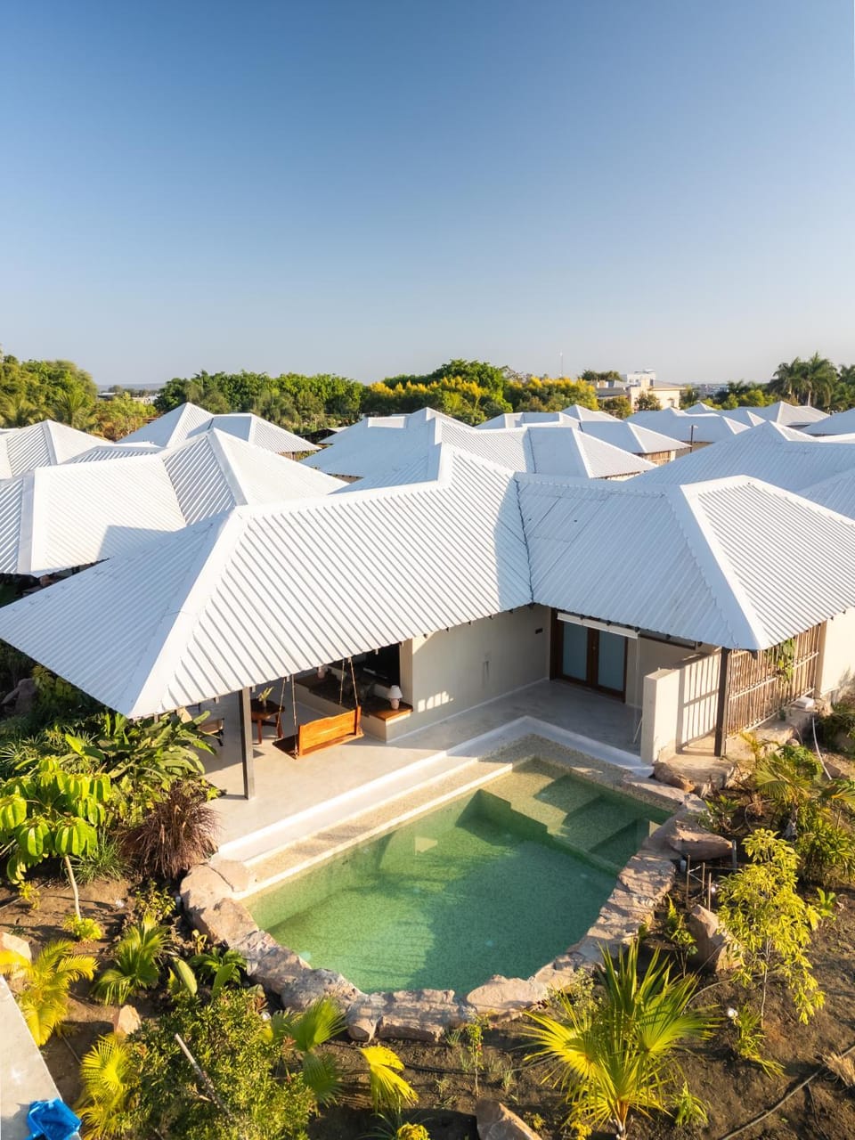 Property building, Natural landscape, Pool view, Swimming pool