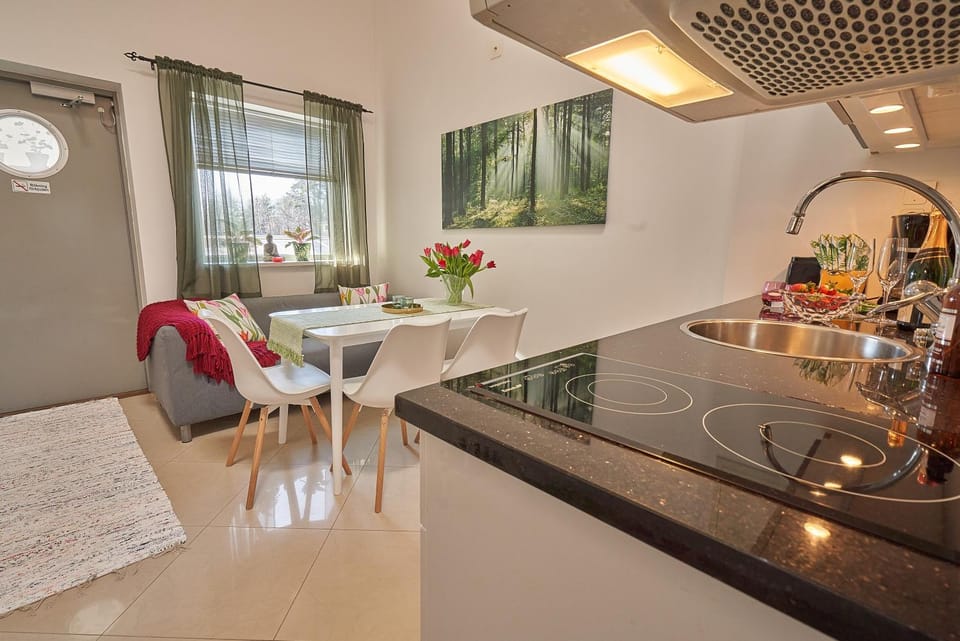 Kitchen or kitchenette, Living room, Dining area
