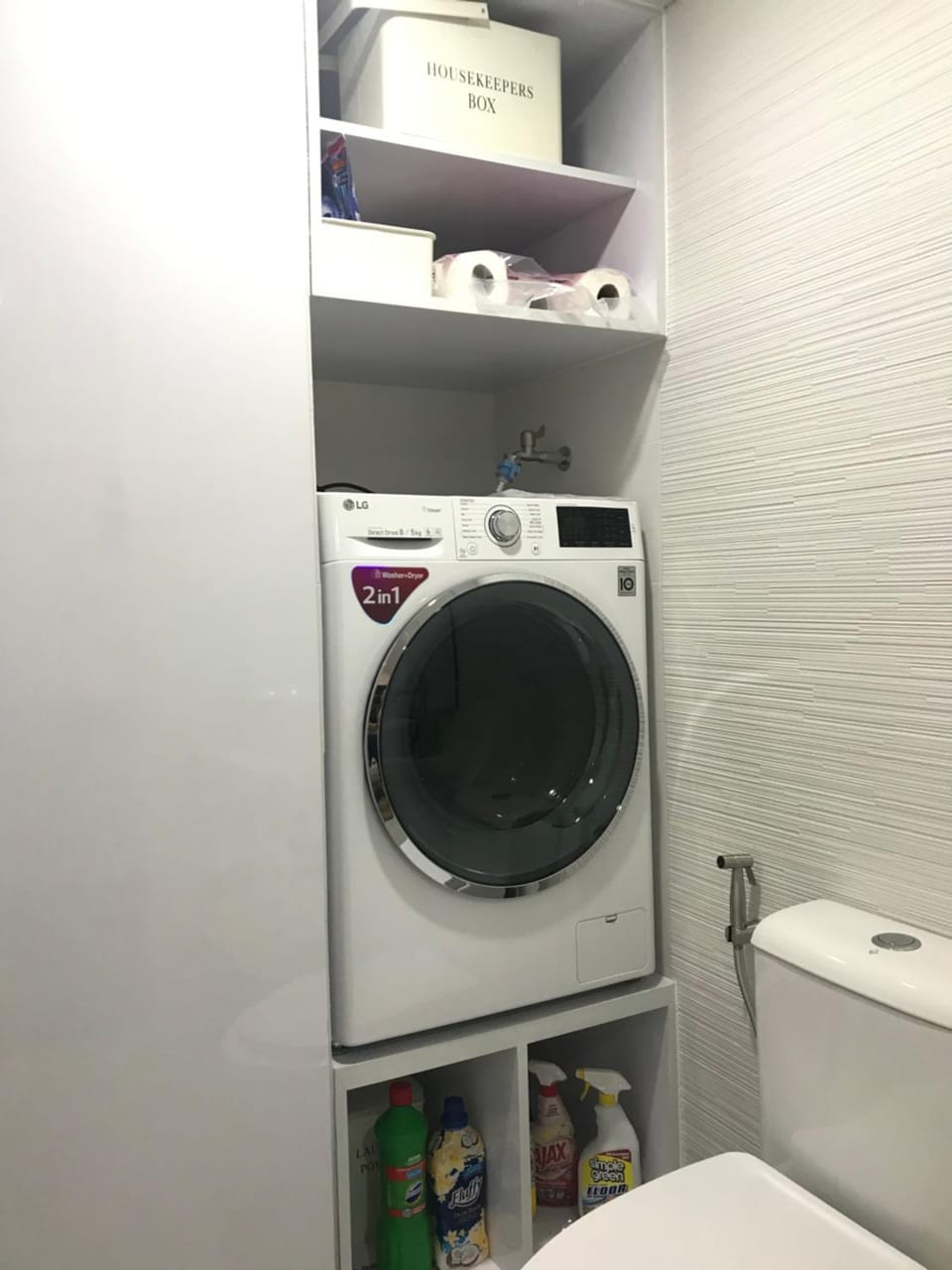 Toilet, bidet, washing machine, dryer