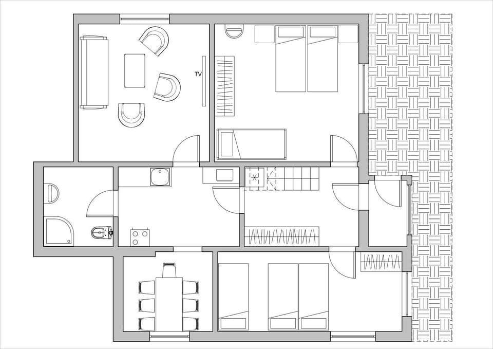 Photo of the whole room, Floor plan