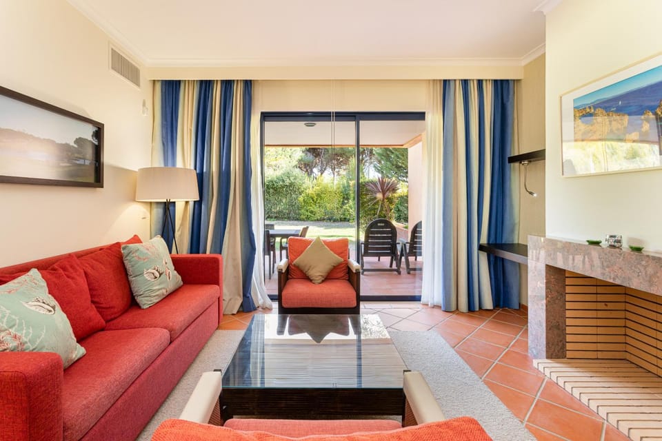 Living room, Seating area, Garden view
