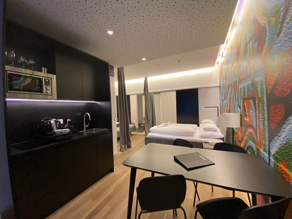 Living room, kitchen