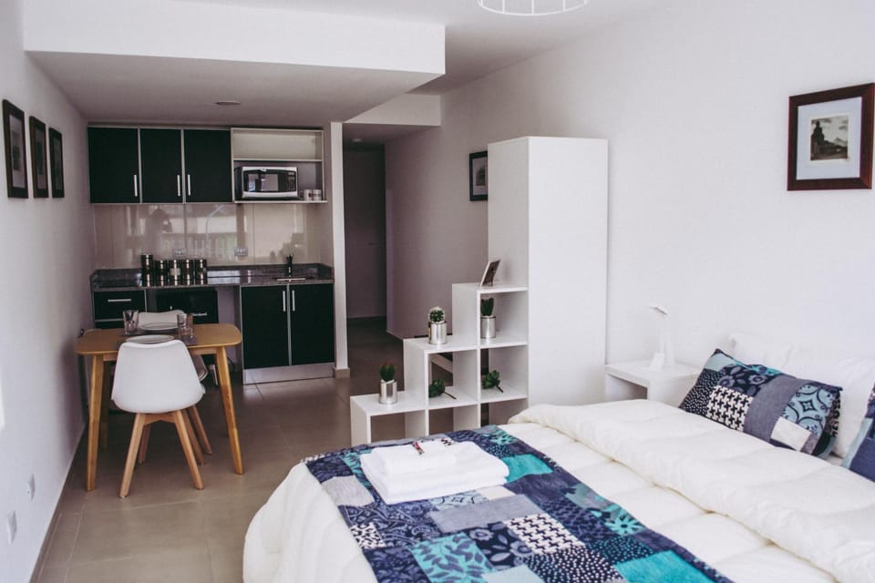 Bed, Kitchen or kitchenette, Photo of the whole room, Bedroom, minibar, oven, stove, towels, wardrobe