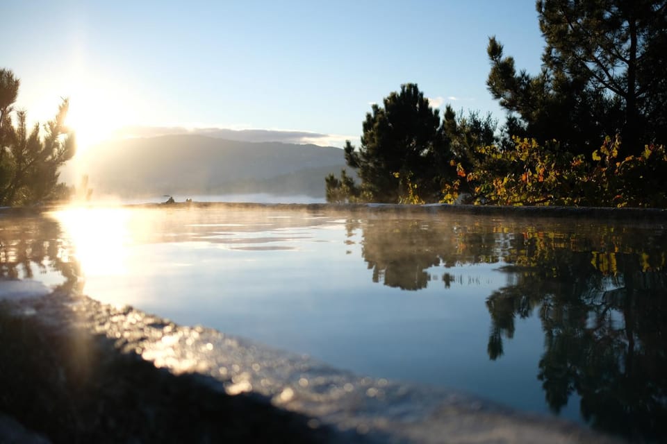 Mountain view, Swimming pool, Sunset