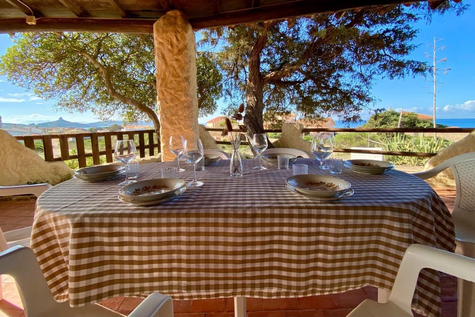 Patio, Natural landscape, Dining area, Sea view