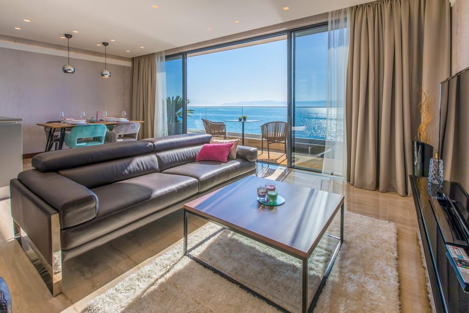 Living room, Seating area, Sea view