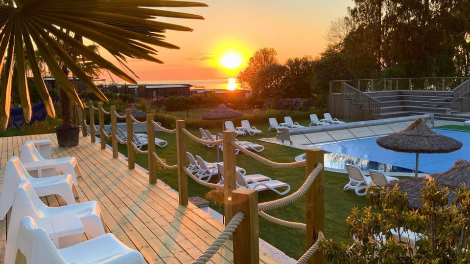Pool view, Sunset