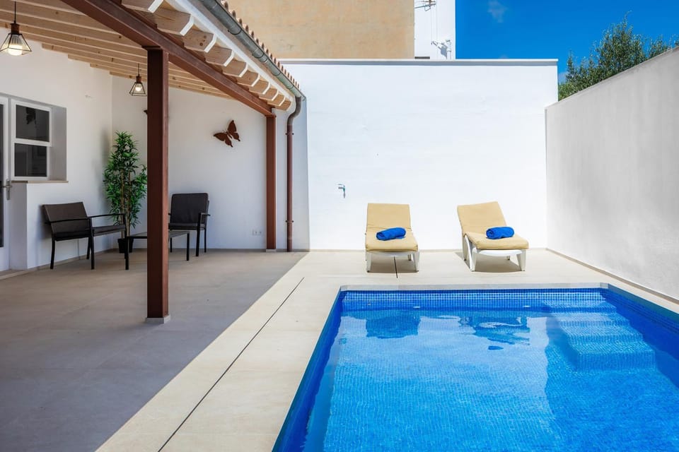 Property building, Living room, Swimming pool