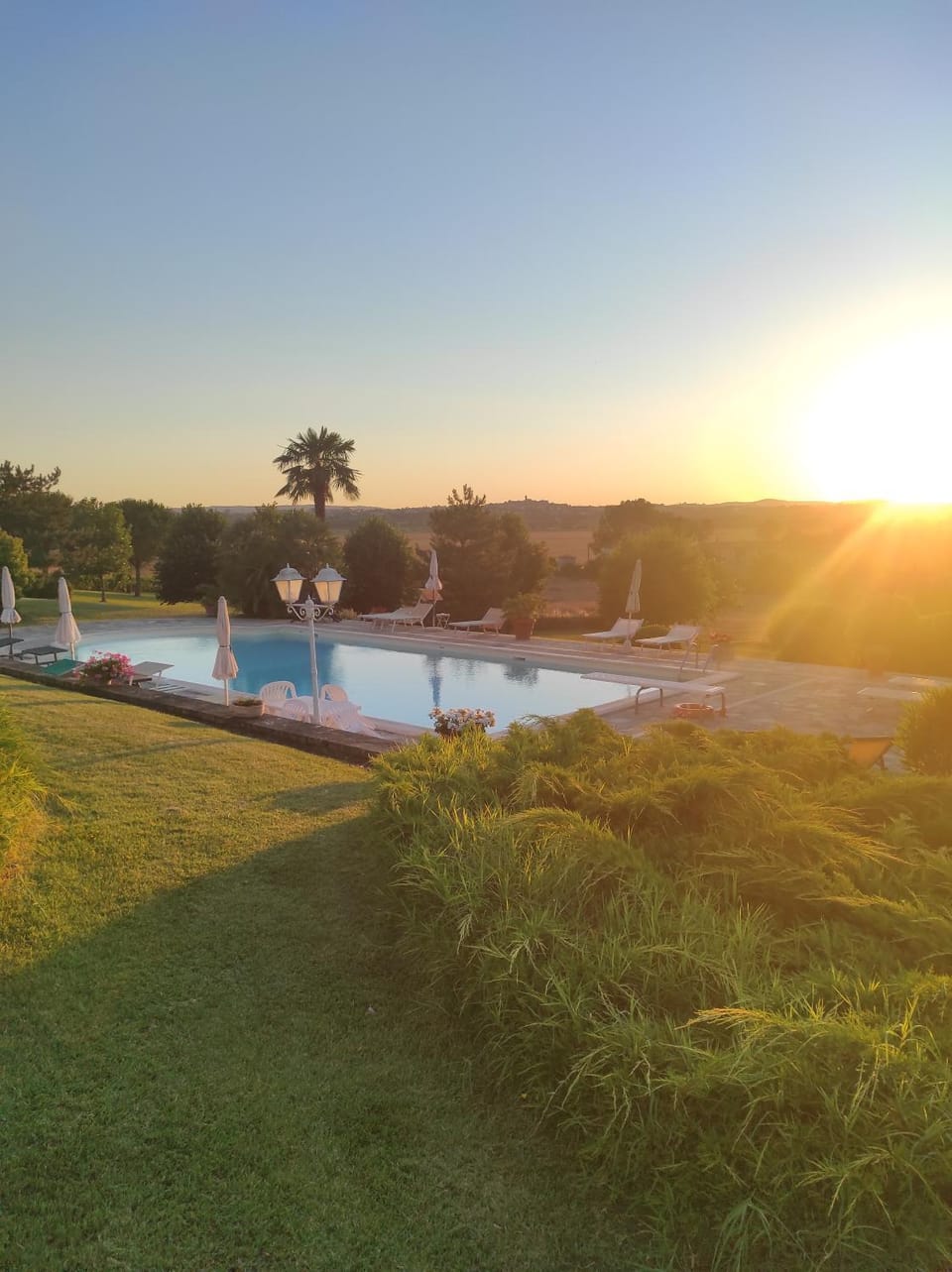Pool view, Swimming pool, Sunset