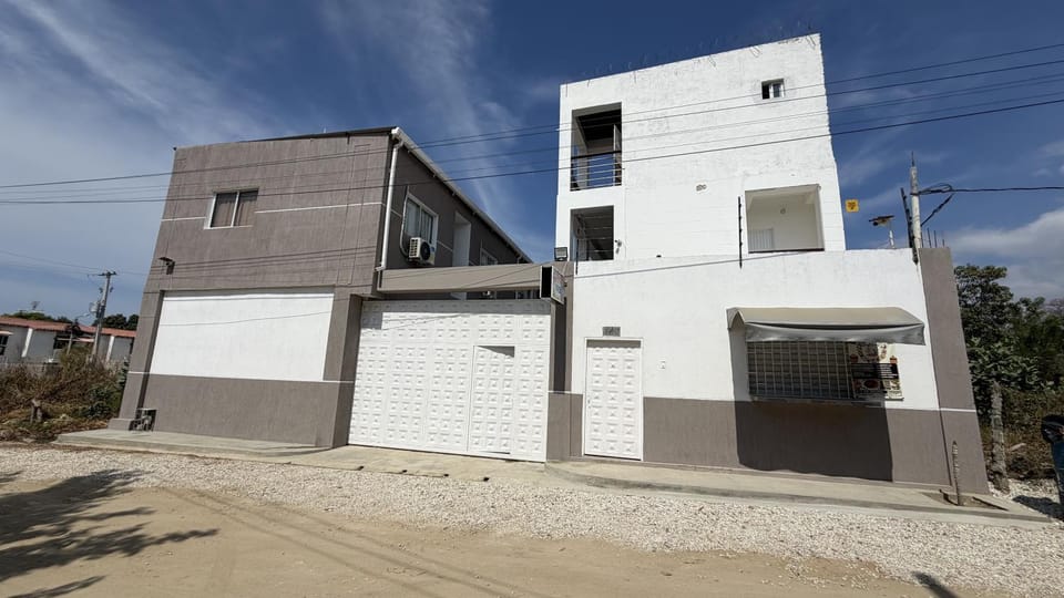 Property building, Facade/entrance, On-site shops, Parking