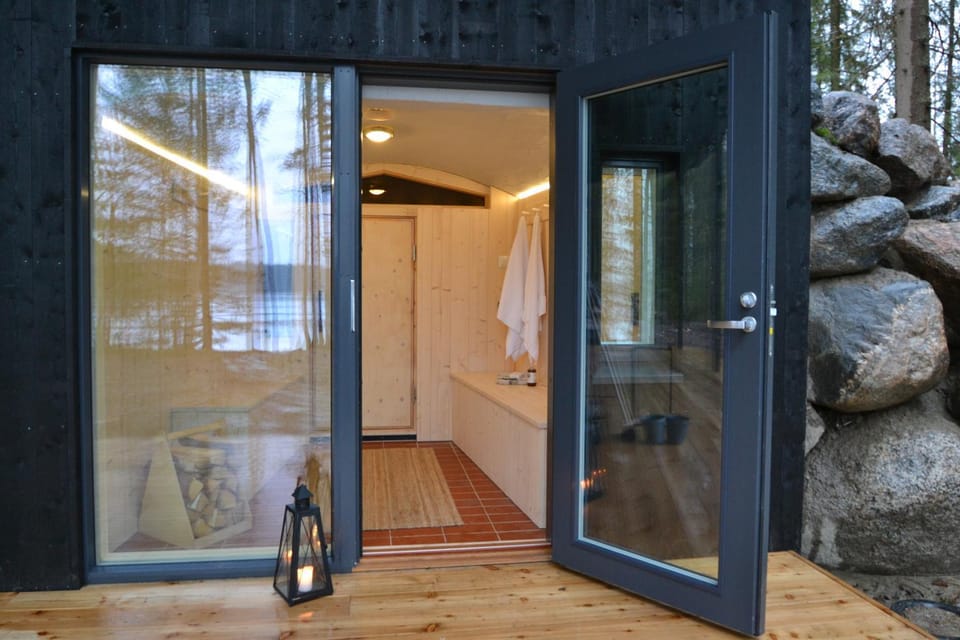 Facade/entrance, Sauna