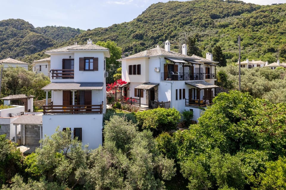Property building, Natural landscape, Bird's eye view, Mountain view