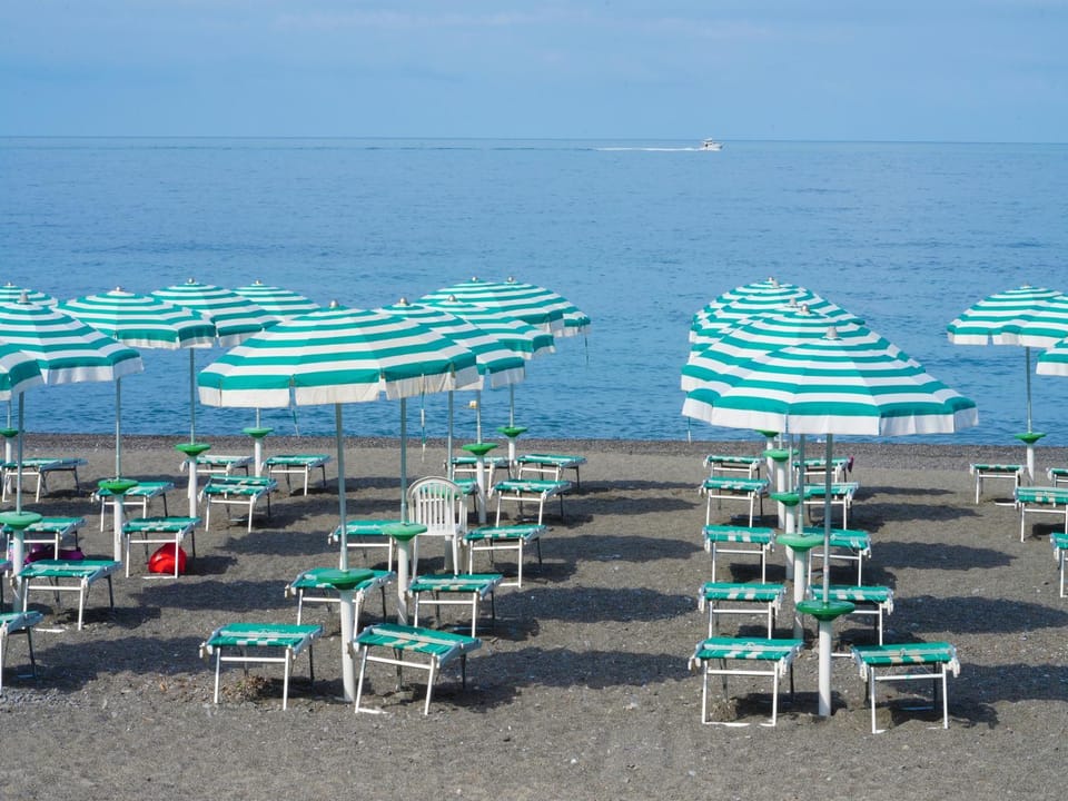 Day, Beach, Sea view, sunbed