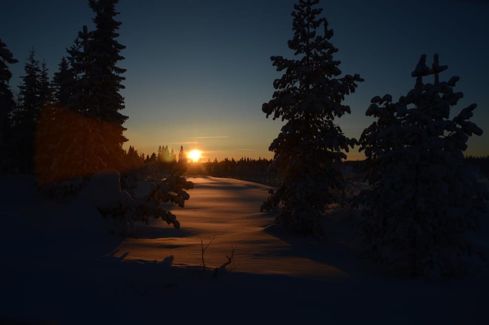 Natural landscape, Winter, Sunset