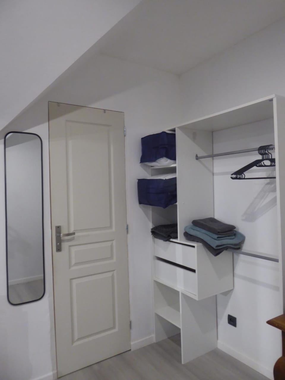 Bathroom, furniture, towels, wardrobe