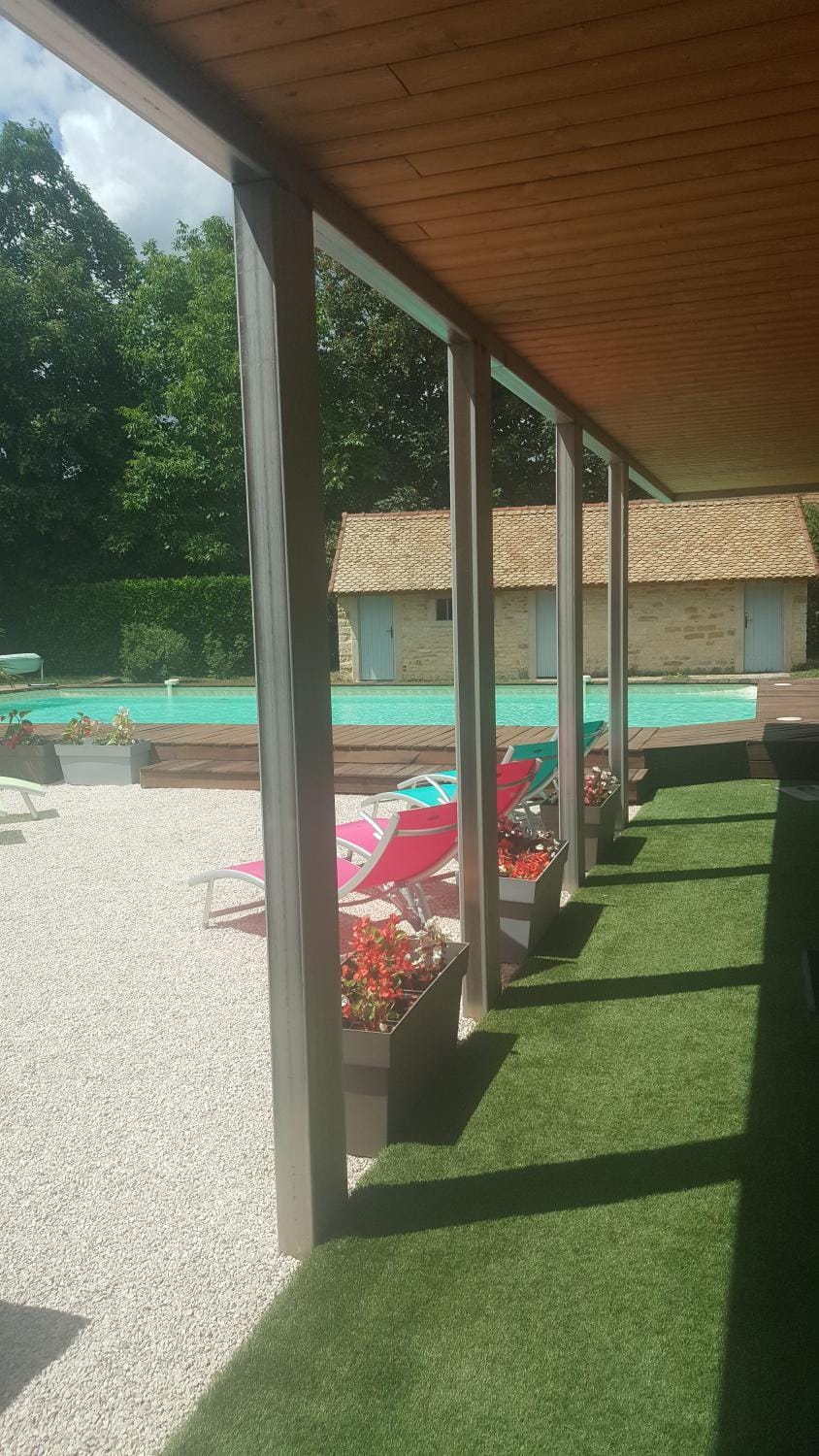 Patio, Pool view