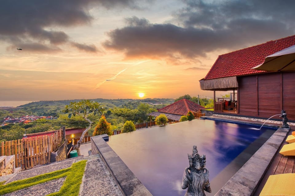 Day, Natural landscape, Mountain view, Pool view, Sea view, Swimming pool, Sunset