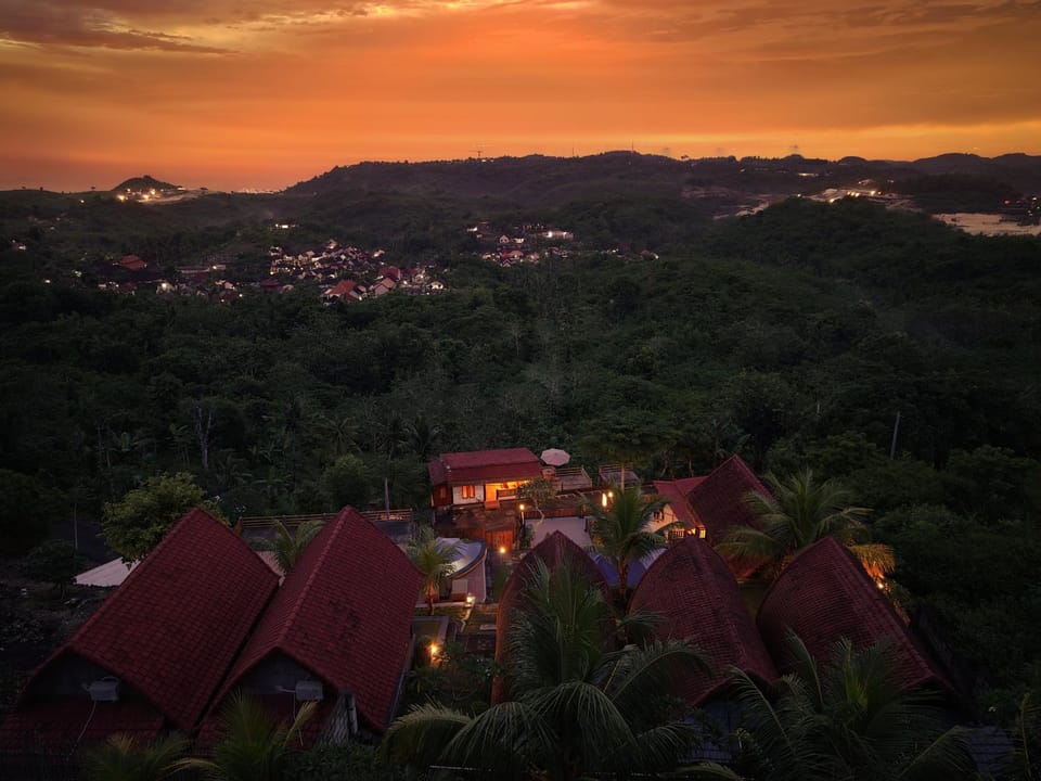 Bird's eye view, Sunset