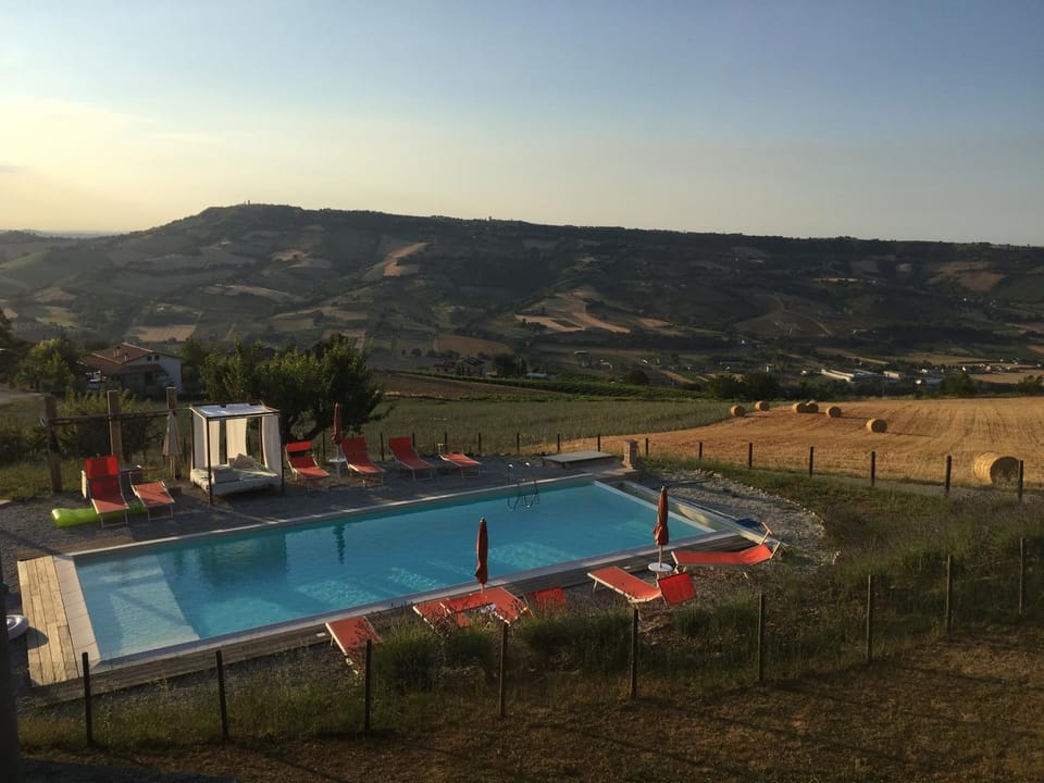 Pool view, Swimming pool, Sunset