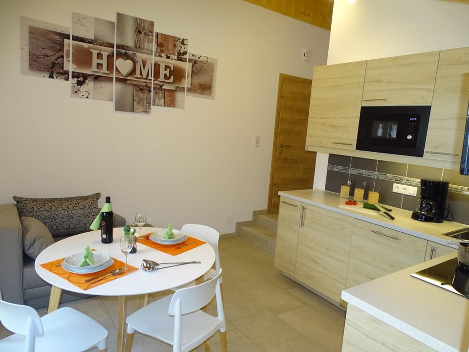 Kitchen or kitchenette, Living room, Dining area
