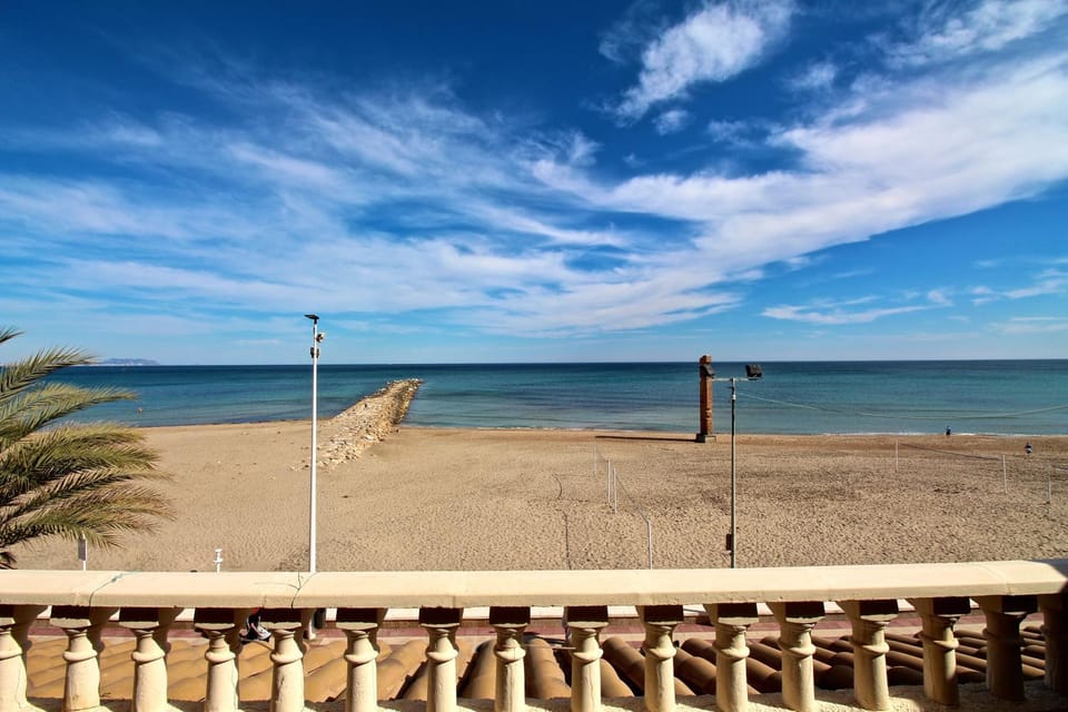 Nearby landmark, Facade/entrance, Day, Natural landscape, Balcony/Terrace, Floor plan, Beach, Sea view
