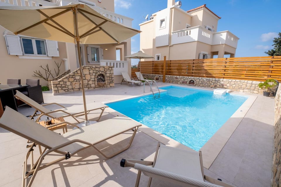 Patio, Facade/entrance, Spring, Balcony/Terrace, Pool view, Swimming pool