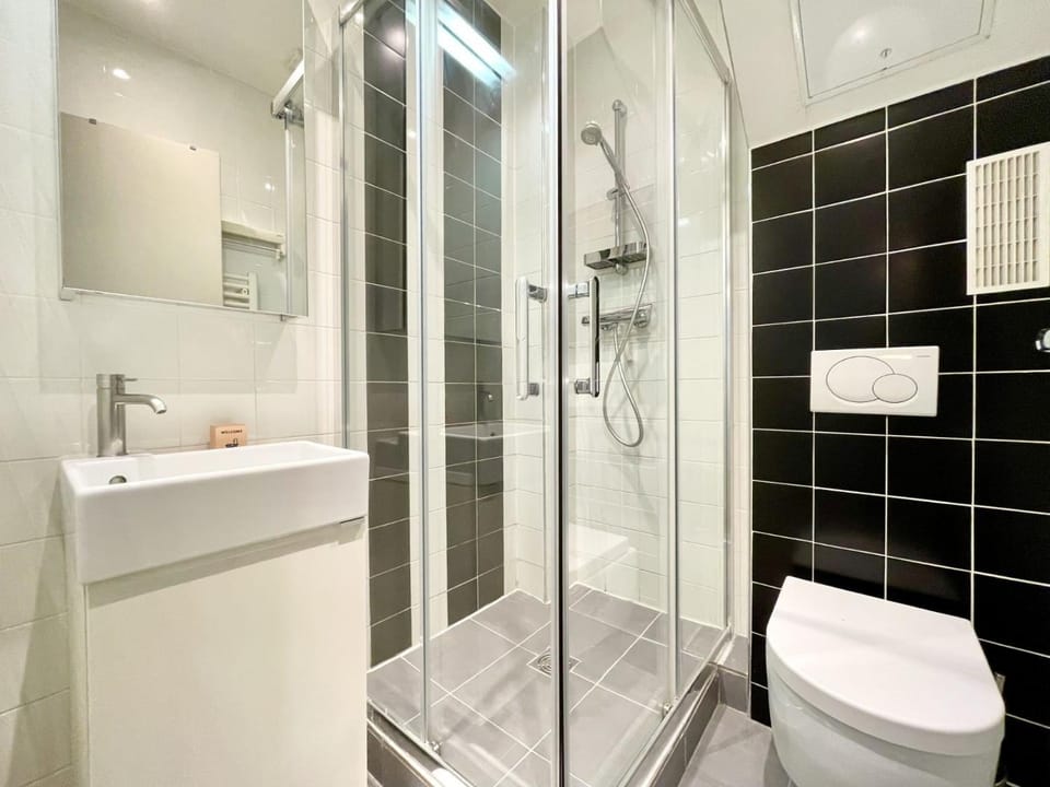 Toilet, hair dryier, towels
