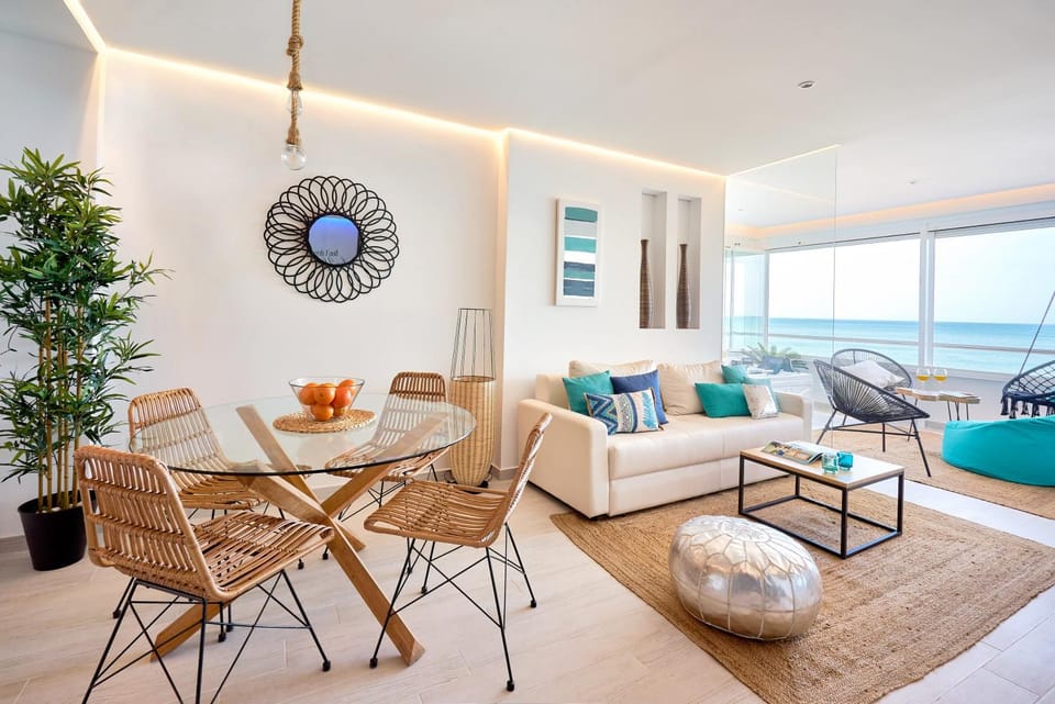 Living room, Seating area, Dining area, Sea view