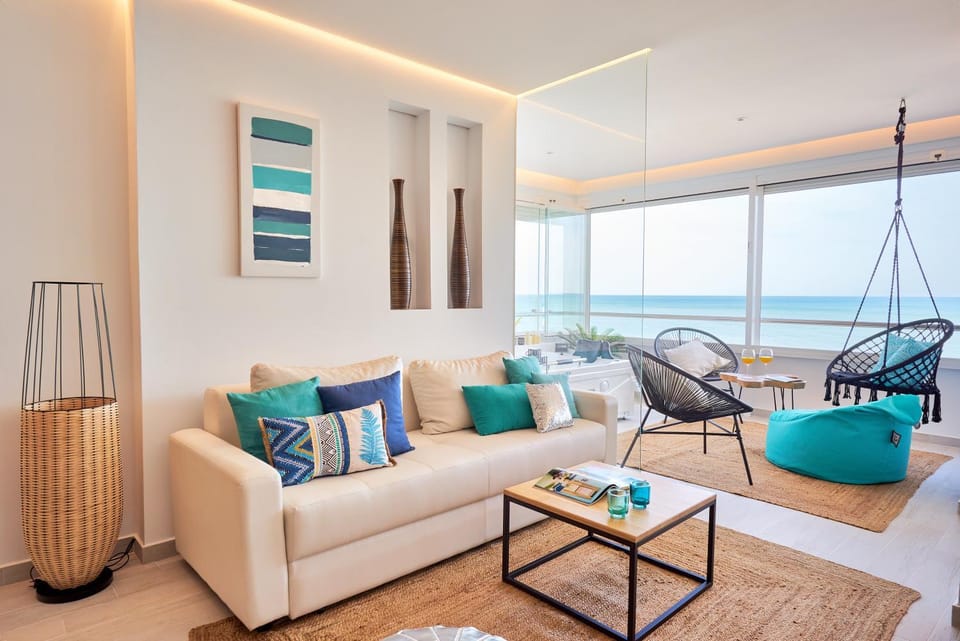 Living room, Seating area, Sea view