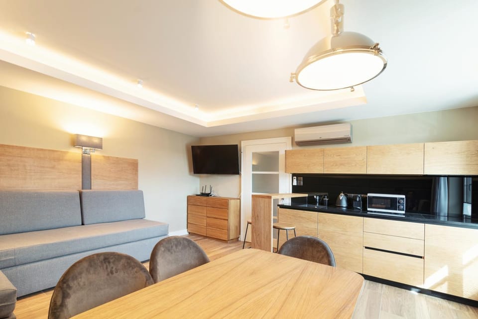TV and multimedia, Kitchen or kitchenette, Living room, Seating area, Dining area