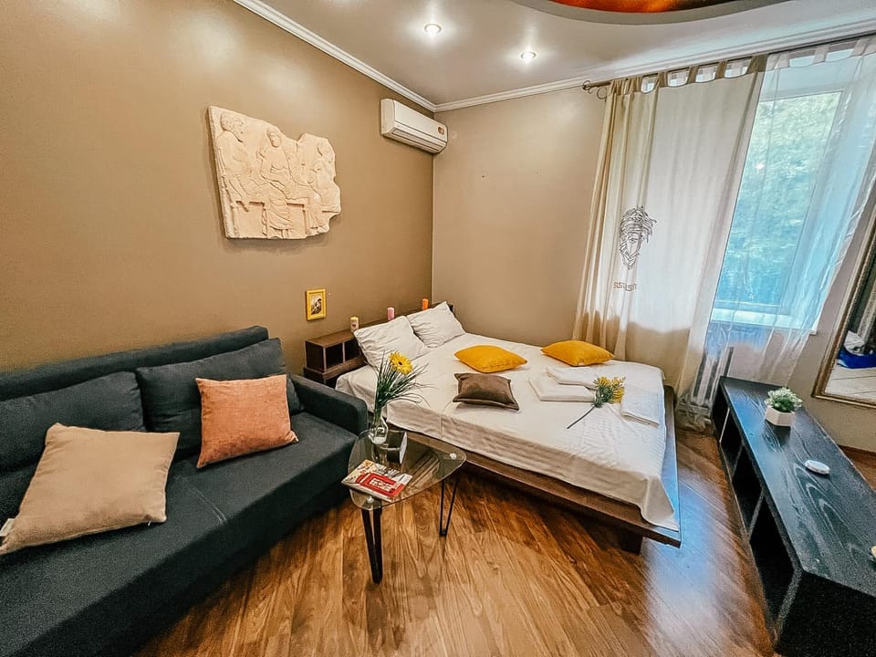 Bed, Living room, Photo of the whole room, Bedroom, air conditioner