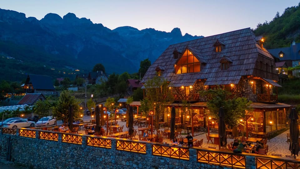 Property building, Restaurant/places to eat, Night, Mountain view
