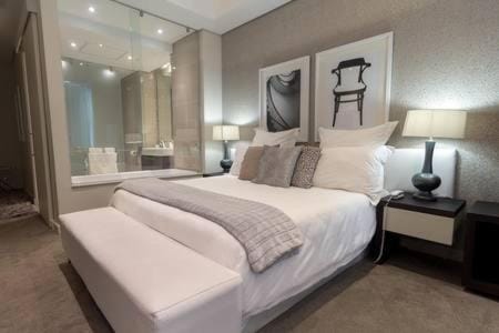 Shower, Bed, Bathroom, Bedroom, Bath