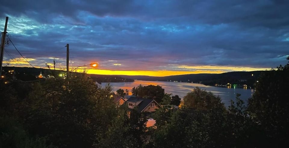 Nearby landmark, Lake view, Sunset