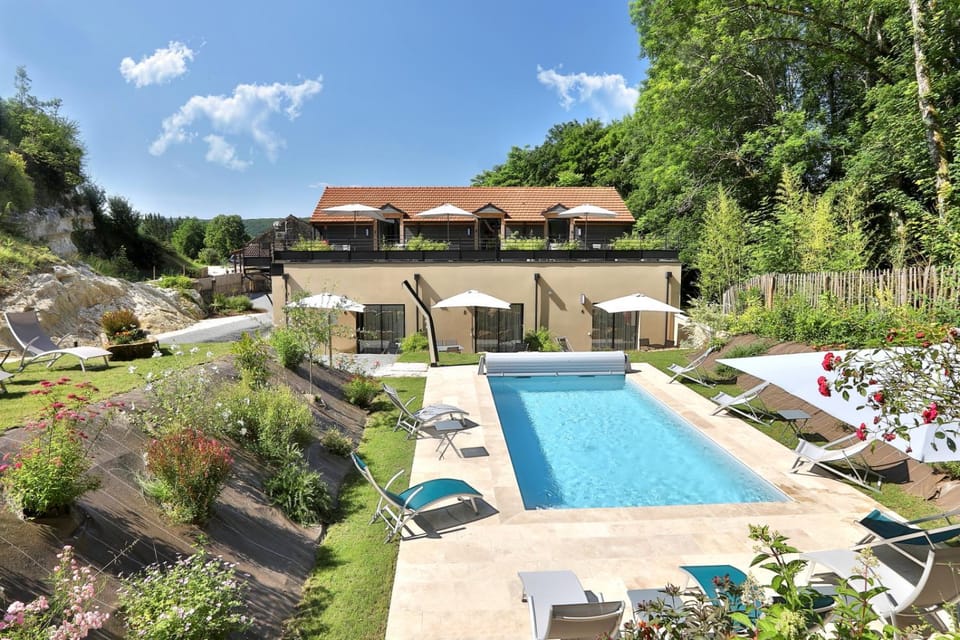 Natural landscape, Pool view, Swimming pool, sunbed