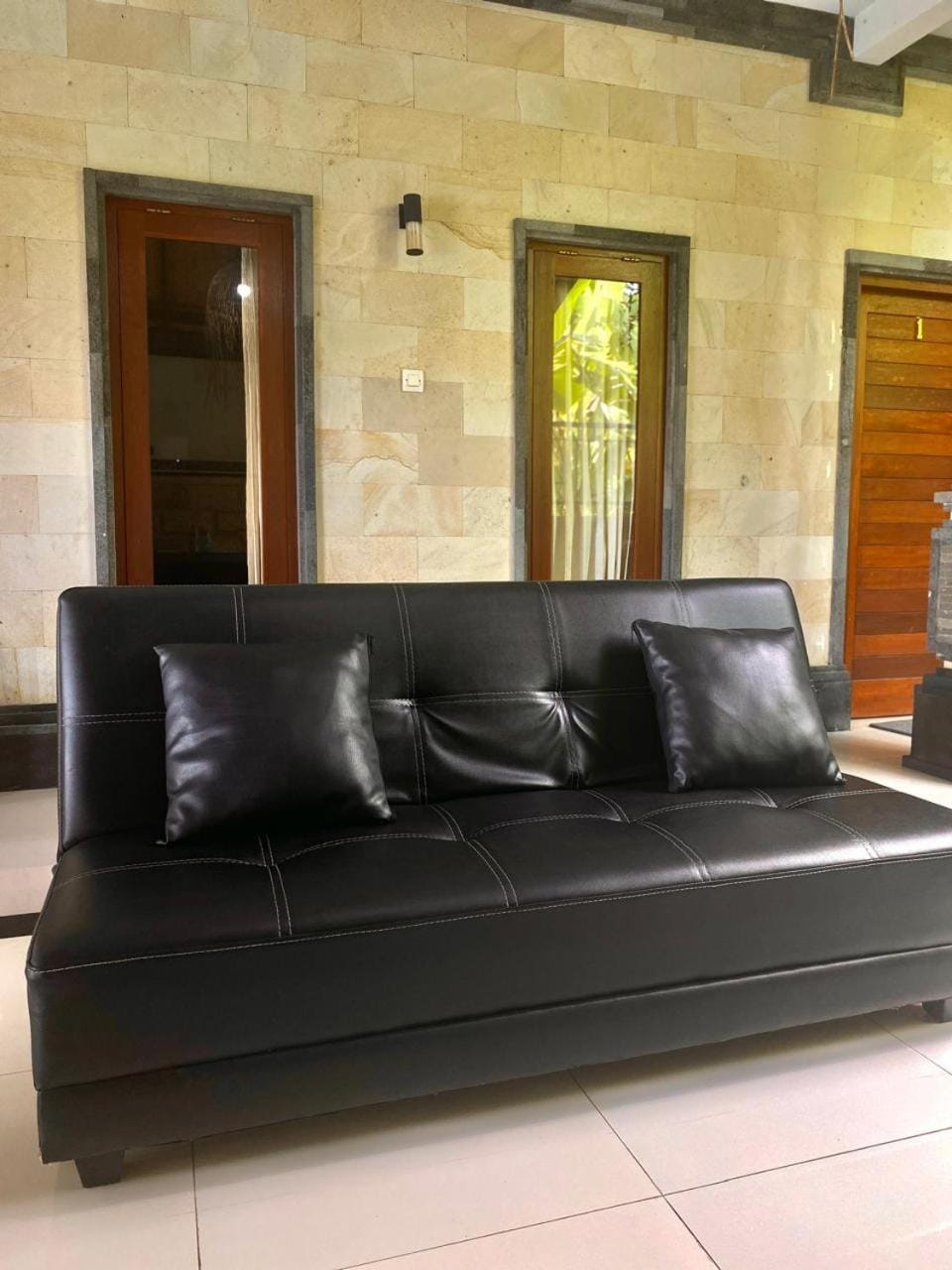 Bed, Living room, Dining area