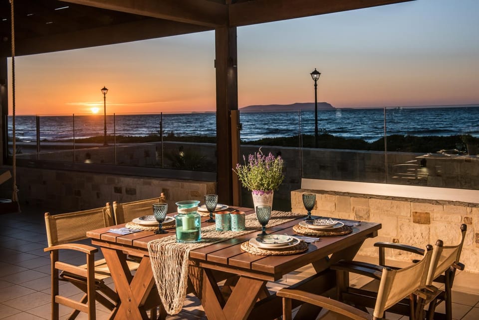 Dining area, Dinner, Sunset