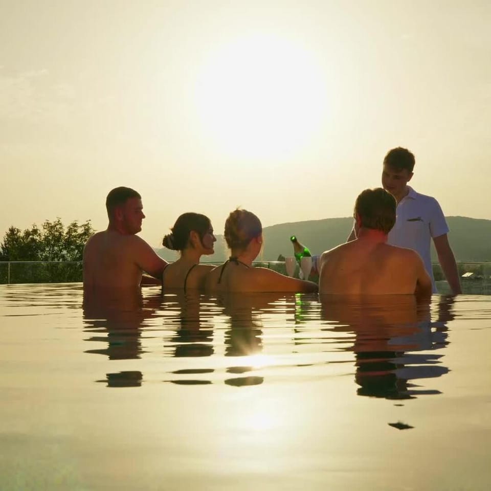 Swimming pool, Sunset